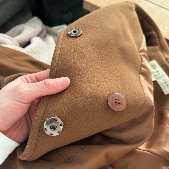 Trina Turk Wool brown tan women’s mid length pea coat size 4! - Picture 15 of 16